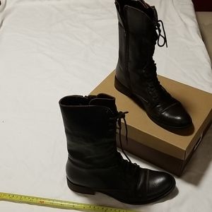 Italian Leather Boots w Zip and Laces